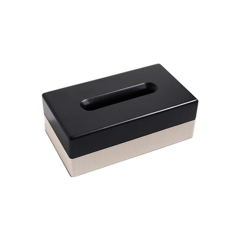 Modern Minimalist Wooden Tissue Box With Leather Accent Magnetic Lid Home Hotel Bathroom Decor