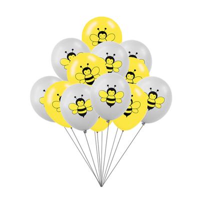 10 Pcs 12-inch Latex  Balloon Cartoon Animal Bee Pattern Baby Birthday Weddings Bee Festival Events