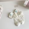 Women's Candy-colored Hollow Thin Breathable Invisible Socks Korean Style Cute Heel Embroidered Bow