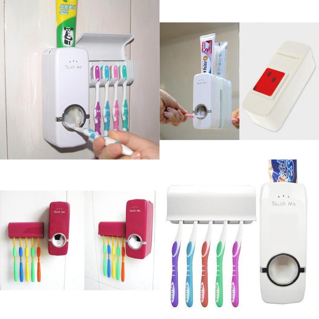 Elegant Home Auto Automatic Toothpaste Dispenser And Toothbrush Holder Set With Premium Quality Construction