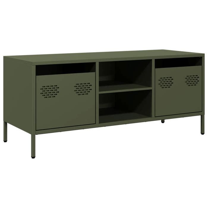 VidaXL TV Cabinet Olive Green 101.5x39x43.5 Cm Cold-rolled Steel, TV Stand, TV Sideboard, Hi-fi Cabinet, TV Bench, Cabinet In 851302