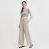Shop   Women S Frill Banding Summer Central Slit Wide pantS Beige Pic Wpt 21390