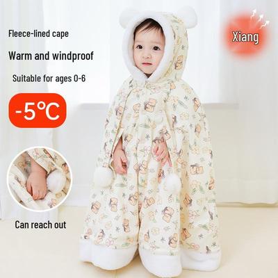 Cape de dessin animé pour enfants pour l'automne/hiver - Cape d'emmaillotage épaisse pour nouveau-né pour garçons et filles, multifonctionnelle.