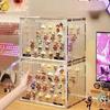 Transparent Acrylic Display Case Magnetic Closure Large Capacity Collectible Storage Box for Figurines Desktop Organizers Box