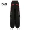 Spodnie damskie z wysokim stanem, szerokie nogawki, luźne, w stylu retro, modne, długie, Streetwear
