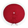 Knitting Christmas Tree Skirt Christmas Decoration Supplies Red White Color Knitted Christmas Tree Skirt 62cm Reusable