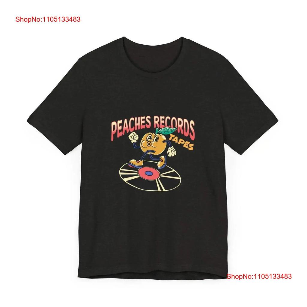 Retro Peaches Records Tapes Vinyl Graphic T-shirt
