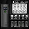 KASLIGHT Bicycle USB 5 Front Rear Handlebar Motorcycle Headlight and Taillight Combination 12-Pack Lights, 10,000 Lumens, Type-C Rechargeable, Modes,