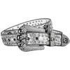Skull Buckle Rhinestone Studded Belt Trendy Waistband  Jeans Short Skirt Women Men Accessories