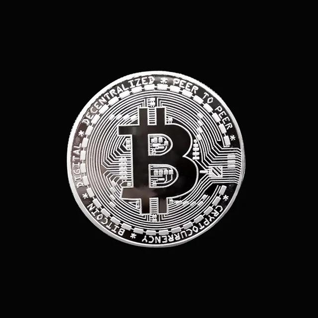 Ny Guldpläterad Bitcoin Mynt Samlarobjekt Konstsamling Gåva Fysisk minnesmynt Casascius Bit BTC Metall Antik Imitation