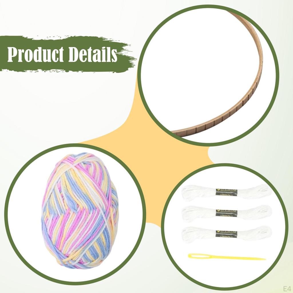 Weaving Frame Kit DIY Tools Crafting Supplies Gift Kids Adults Encourages