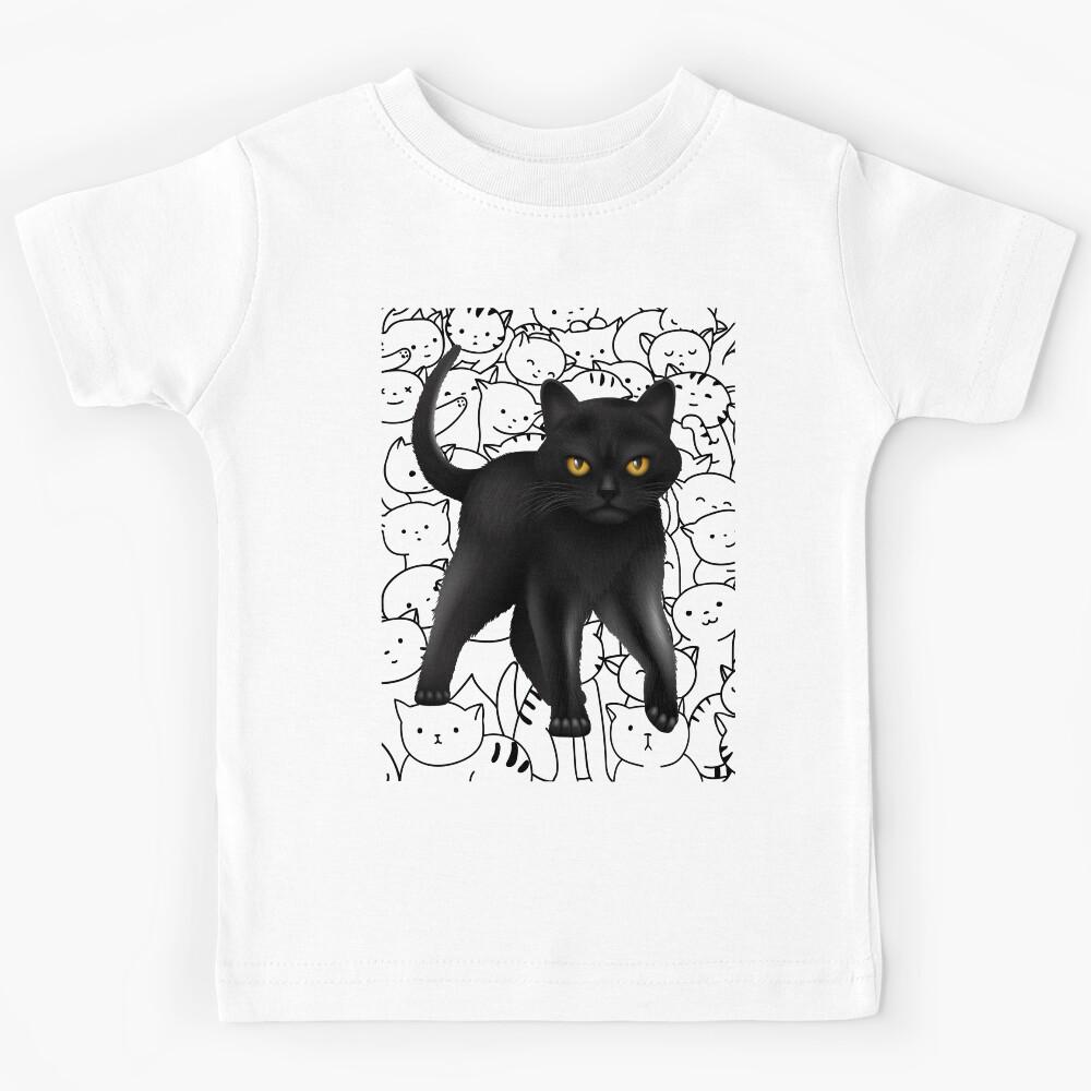 Black Kitten Kids T-Shirt 160