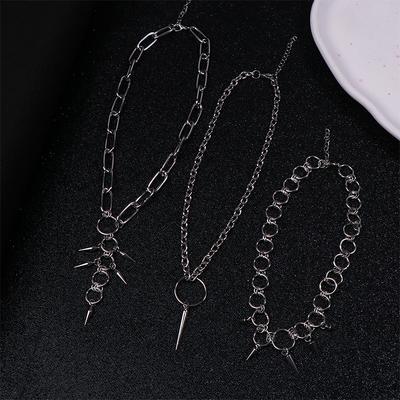 Gotický Kulatý Spojovaný Řetízkový Choker S Hroty Pro Ženy Muže Punk Y2K Titanová Ocel Nýt Kužel Náhrdelník Grunge Estetika Šperky Dárek