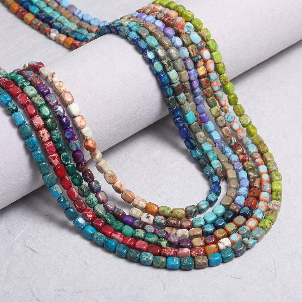 Irregular Emperor Stone Scattered Pearls Exquisite Square Spacer Beads  Jewelry Accessories