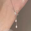 S925 Sterling Silver Butterfly Pendant Necklace for Women , Trendy Tassel Chain Summer 2024 Fashion Jewelry