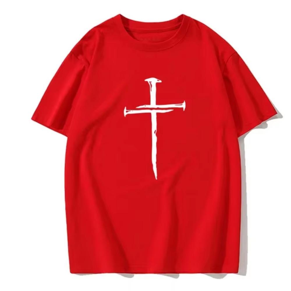Men's Vintage T-shirt Personalized Cross Customized Short Sleeve High Quality Discount Hip Hop Sports Street Casual T-shirt