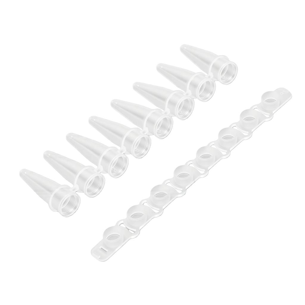 200PCS 8 Strip PCR Tubes with Caps 0.2ml Transparent Microcentrifuge Tube for Experiments