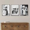 3 Pezzi Lontra Divertente che Fa il Bagno Poster da Bagno su Tela Bianco Nero Lontra Carina Animale Stampa Artistica da Parete per Soggiorno Toilette Decorazioni per la Casa