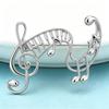1 Pcs Metal Musical Note Brooch for Women Elegant Exquisite Craft Brooch Pin Fashion Jewelry for Music Fans Valentine's Day Gift
