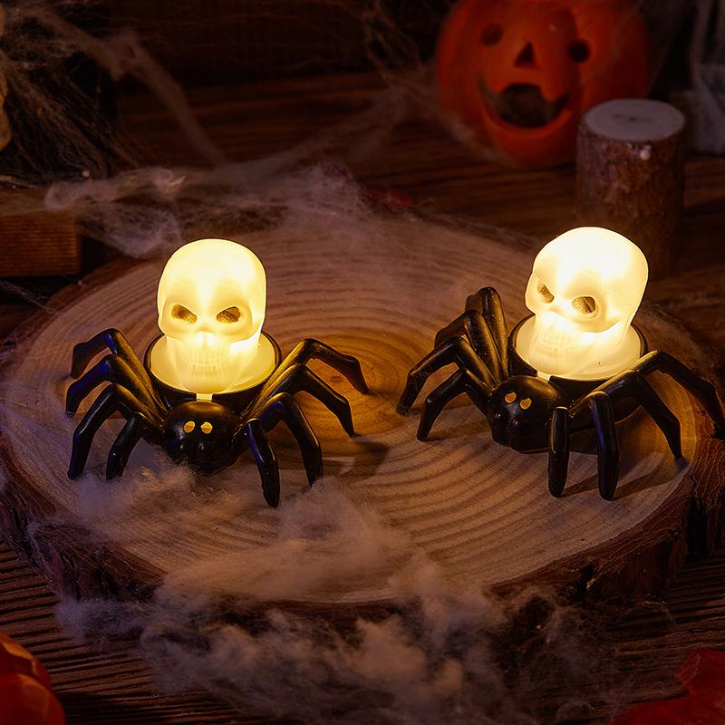 LED Halloween Pumpkin and Spider Candle Lights for Kids - Festive Atmosphere & Decoration Gift
