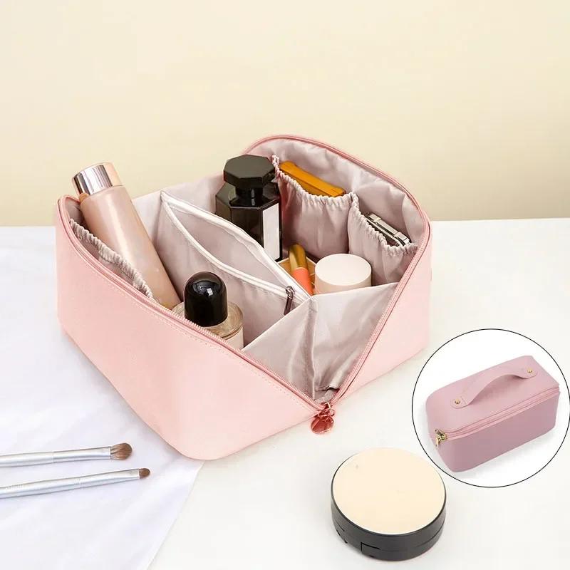 Women PU Cosmetic Bag Multifunctional Waterproof Large-capacity Tote Toiletry Storage Bag Wash Makeup Organizer Pouch
