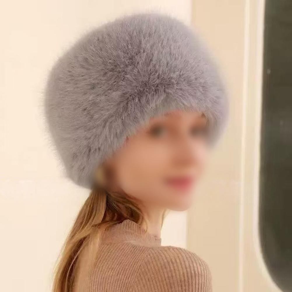 Peluş Kulaklı Şapka Kadın Kubbe Şapka Nefes Alabilen Astar Peluş Malzeme