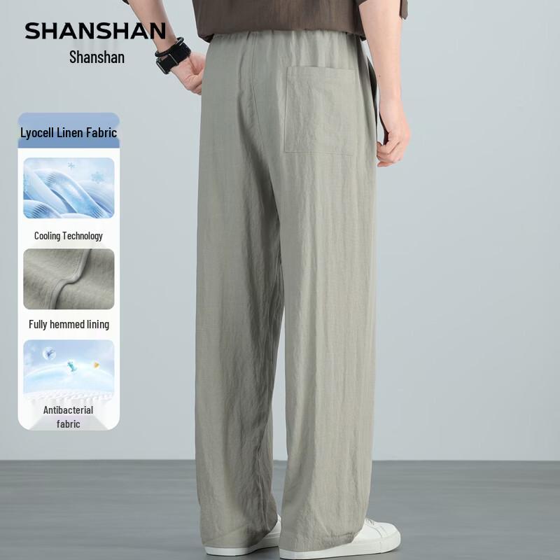 SHANSHAN Men's Tencel Linen Blend Casual Pants