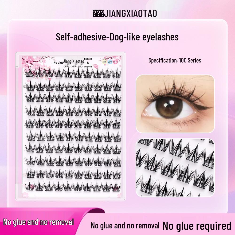 ACE Klebefreie Selbstklebende Cartoon-Büschelfalsche Wimpern - Natürlich, Faules Tragen