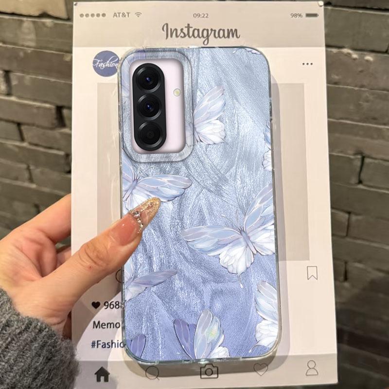 Luxury Butterfly Girls Case For Samsung Galaxy A56 A16 A26 A36 A06 A55 A35 A25 A15 A12 A32 A54 S24 S25 S22 S23 FE Fundas Cover