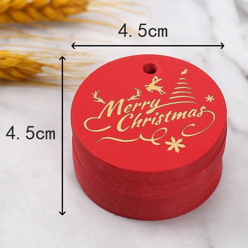 100Pcs Handmade Christmas Tags White Red Paper Hand Gift Hanging Tag  Festive & Party Supplies
