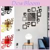Grande Horloge Murale 3D DIY Autocollant Surface Miroir Design Artistique Pour Décoration Moderne Maison et Bureau
