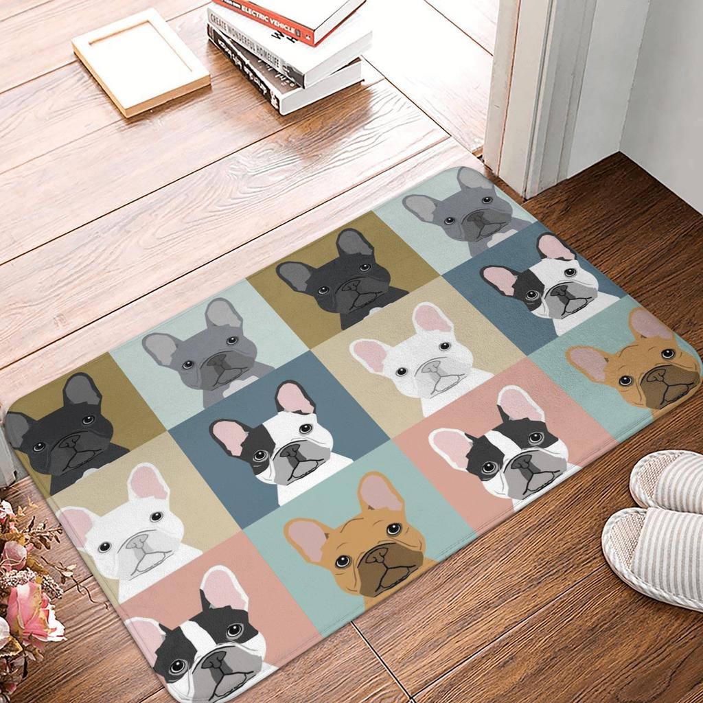 French Bulldog Doormat Anti-Slip Kitchen Bathroom Mat Living Room Floor Door Entrance Carpet Rug