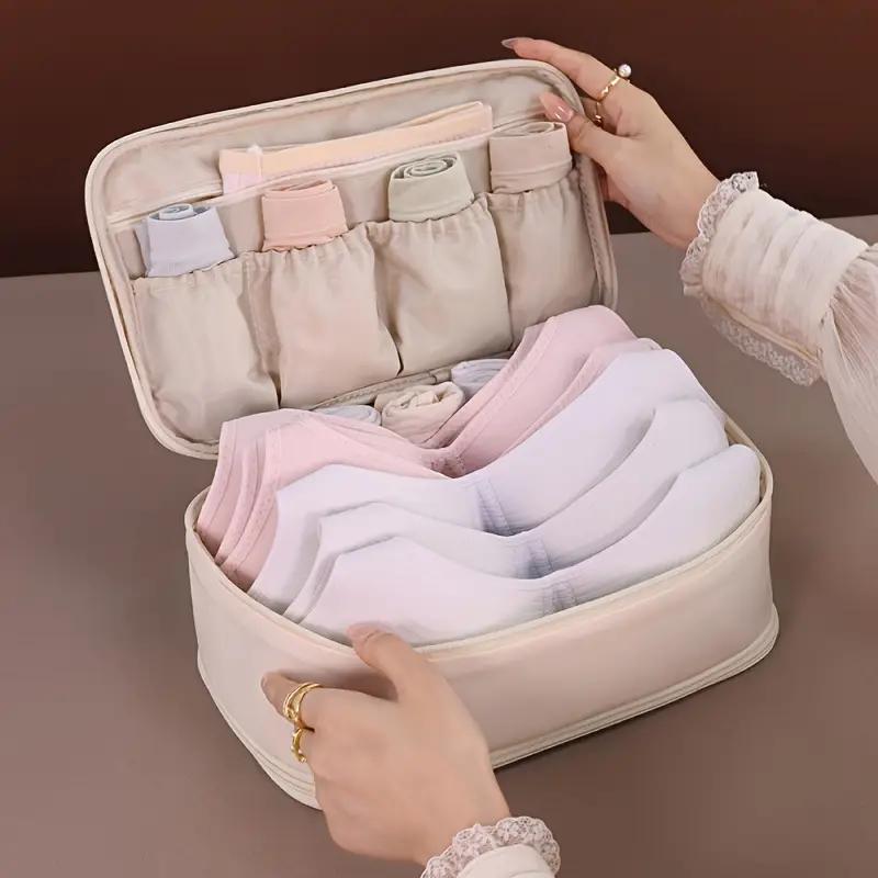 Reiseaufbewahrungstasche Tragbare Unterwäsche Strumpfhose, Socken Organisationstasche, Doppelschichtige Große Kapazität Gepäcktasche Reiseutensilien