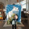 Cat Women  Print Flannel Blanket, High quality Comfortable for All Seasons, Home Decor, Warmth and Comfort