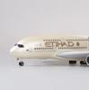 1/160 Scale Airplane 50.5cm A380 Etihad Airways Model With Light and Wheel Resin Plane Model Ornament Display Collection Gift