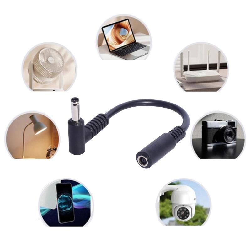 DC4.5x3.0mm Charging Cable Female Input Male Output 90 Degree Bend 15cm Length Power Extension For Laptop Computers