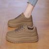 Sneakers casual con plateau spesso per donna, comode scarpe da passeggio con lacci in pelle PU, scarpe da tennis antiscivolo, scarpe da corsa traspiranti da donna
