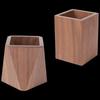 Black Walnut Wooden Square Desk Pen Holder