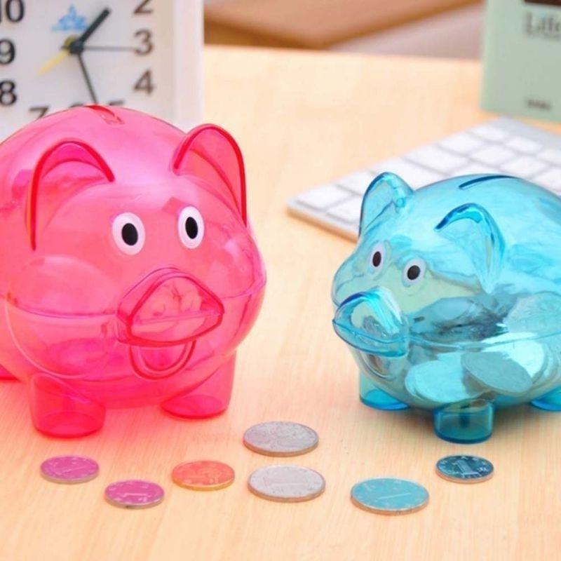 Geld sparen Fall bunte UK Schwein Transparent schöne Kunststoff Sparschwein Bär Bargeld Münze Geld sparen Box