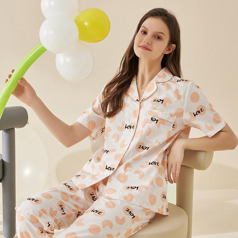 

Модальная хлопковая пижама женская летняя укороченная с короткими рукавами брюки с принтом женская домашняя одежда наряд XXL розовый