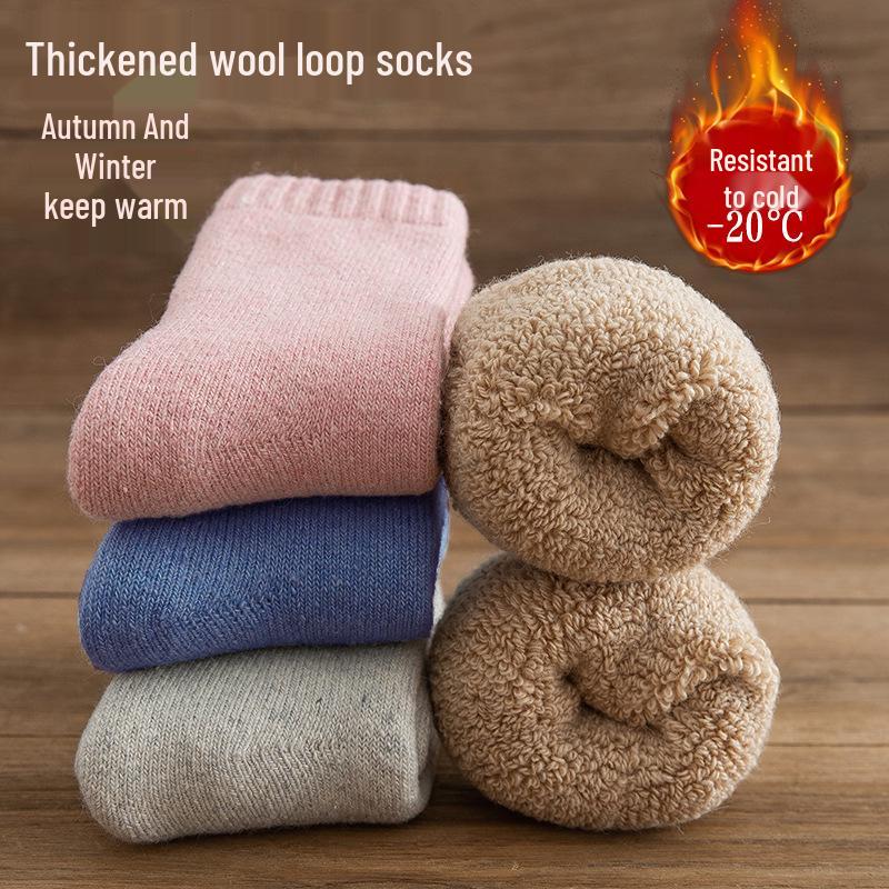 

Super Thick Plush Wool Socks - Warm Mid-Calf Socks for Men & Women, Ideal for Autumn & Winter One Size