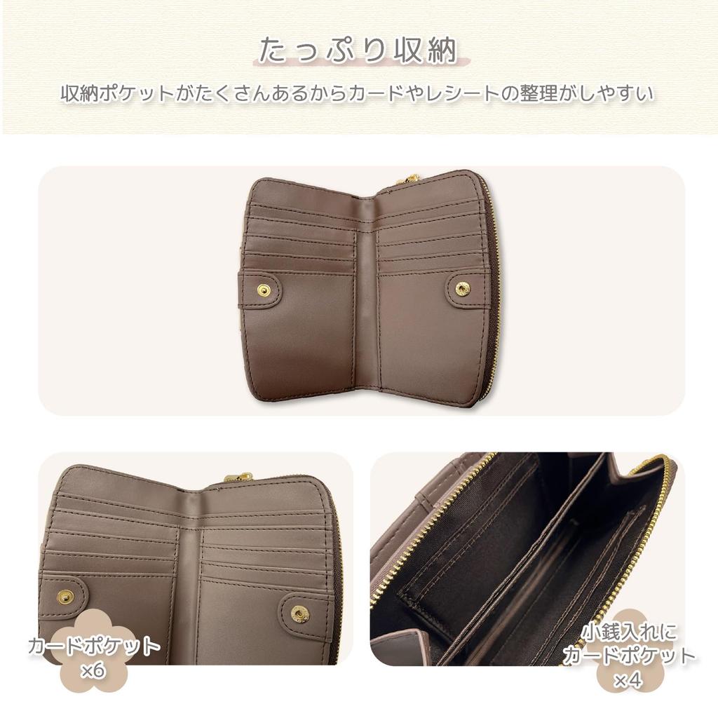 K-PARTS Bebe Dayan [Wallpaper] Zip-Around Wallet for Women and Girls, Featuring Bebe Dayan Cat Design, Cute Cat Accessories, Gift, Present,