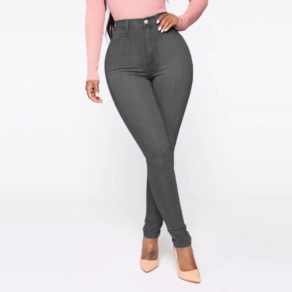 Mode Jeans Frauen Heben Hüfte Dünne Kleine Bein Hosen Elastische Große Größe Neun-minuten Hosen Vielseitig Helle Jeans