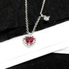 925 Sterling Silver Luxury Quality Jewelry Red Heart Necklaces With Pendant For Women Accessories Wholesale Jewellery Argent 925