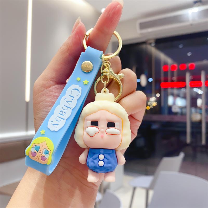 Cartoon Niedlich Weinendes Baby Tränen Mädchen Schlüsselanhänger Taschenanhänger Beflockter Schmuck Kinderpuppenautomat Geschenke