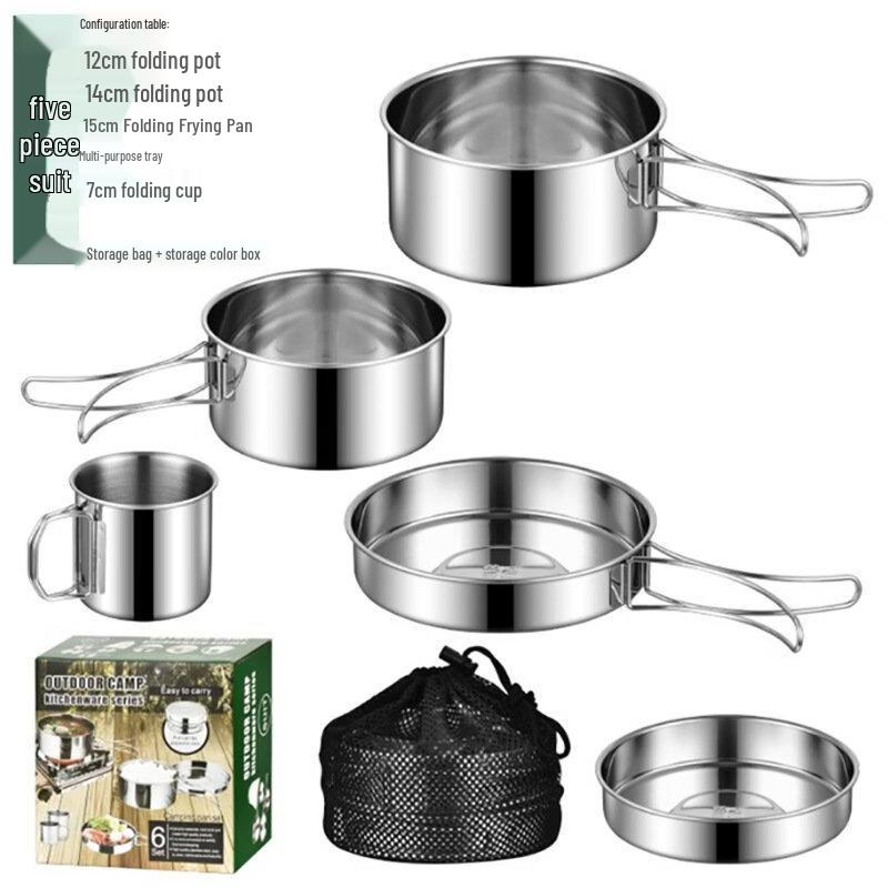 Wutuo Outdoor Stainless Steel Camping Cookware Set