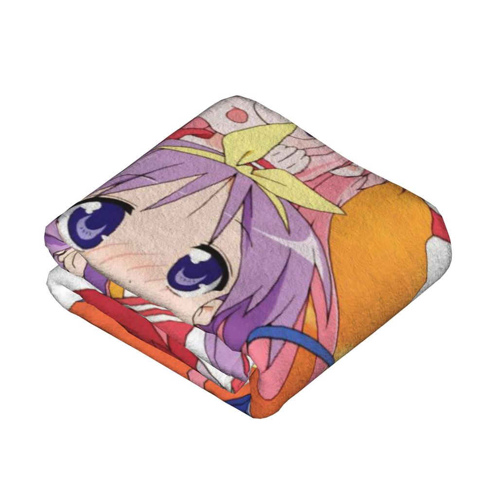 Anime Lucky Star Blanket Fuzzy Funny Warm Throw Blankets for Home Decoration