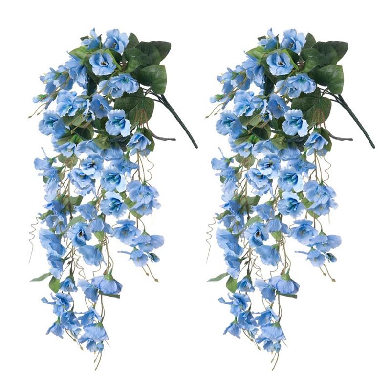 

2 шт. Искусственный цветок гибискуса, подвесная ротанговая настенная декорация