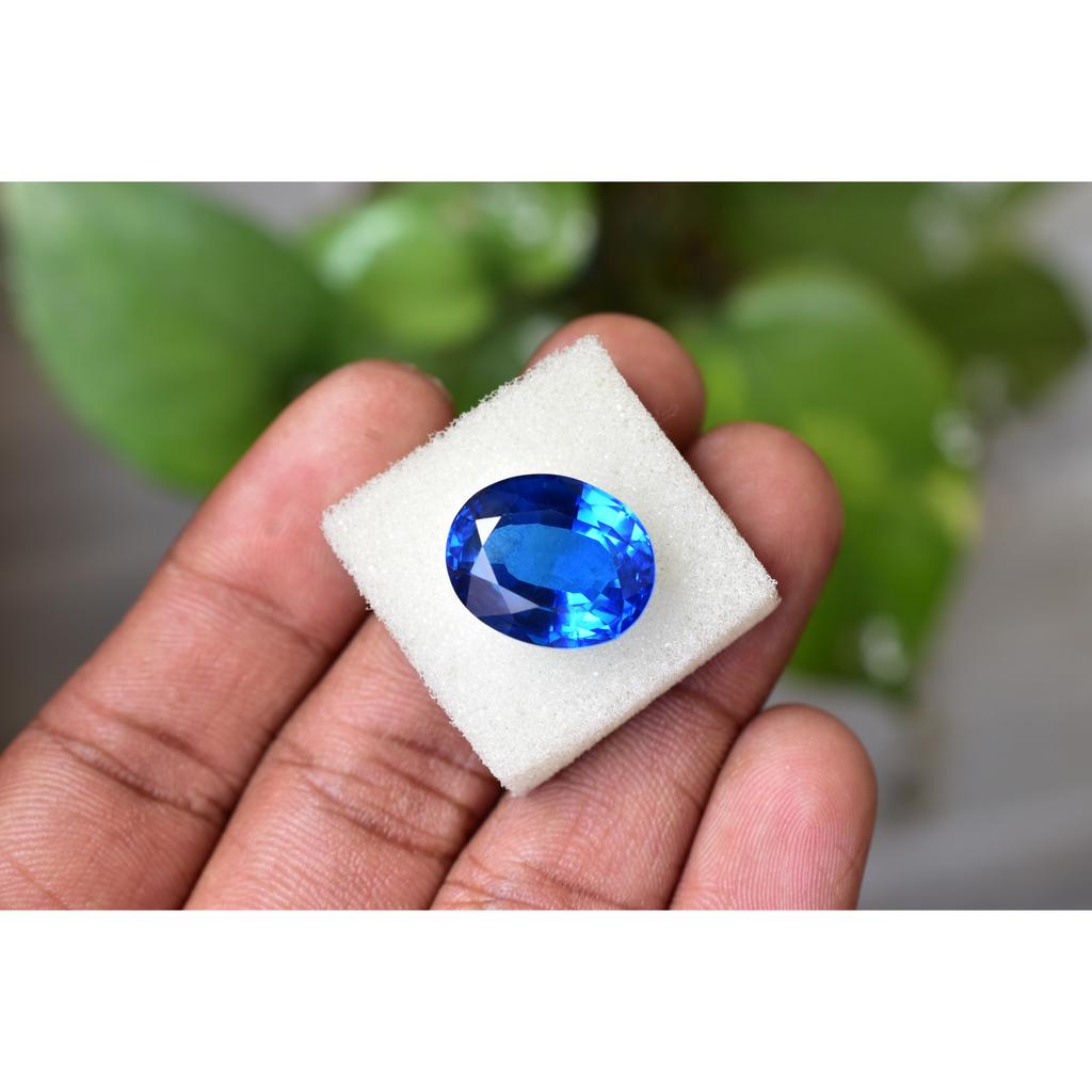 Natural Blue Sapphire Loose Gemstone 15 Ct Oval Cut for Wedding Gift September Birthday Birthstone