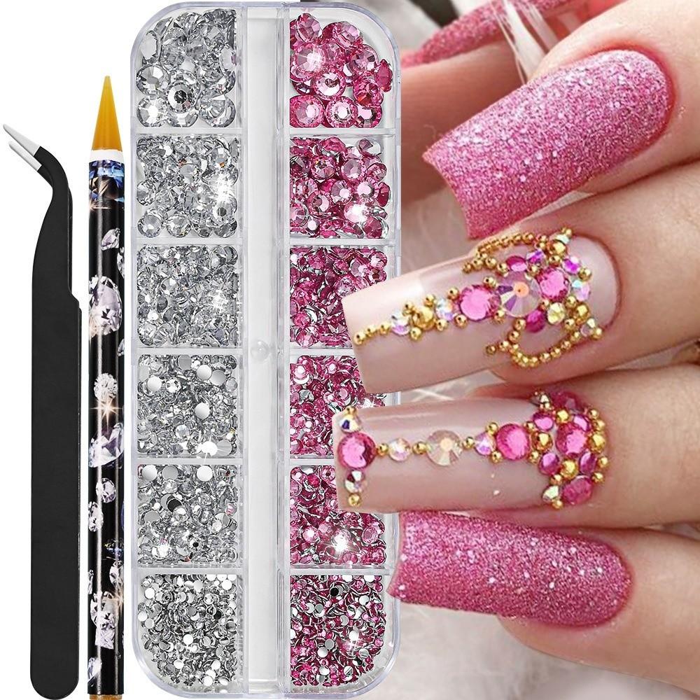 Glitter Finish Resin Rhinestone Kit DIY Decoration Flatback Gems Jelly Rhinestones  for Nail Art